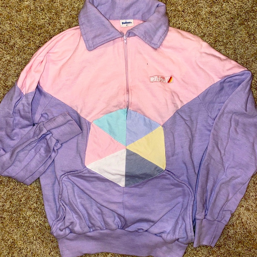 LOWERED Vintage pastel kawaii half zip